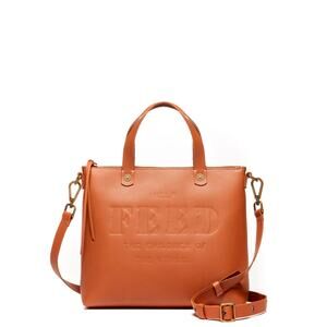 FEED Eleanor Crossbody Bag Medium Russet Cognac Brown $158